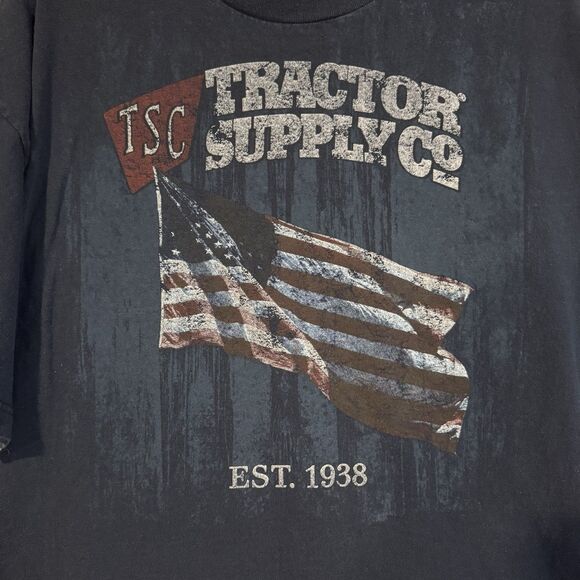Tractor Supply Co TSC American Flag 2XL T-Shirt Est 1938 Patriotic Farm Tee - Picture 2 of 7